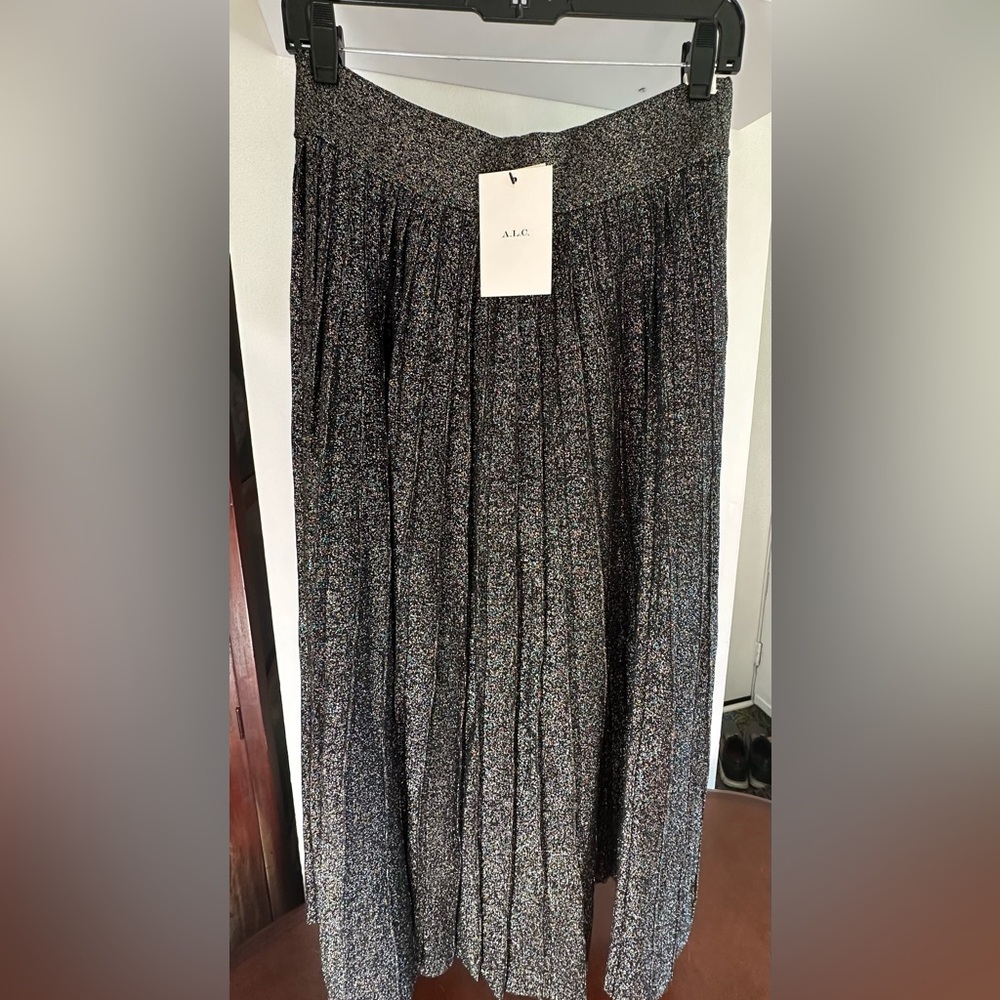 ALC Glittery Knit Midi Skirt